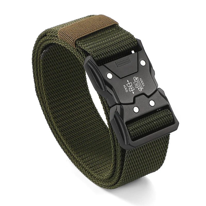 Men's Tactical Canvas Belt – Heavy-Duty Nylon Buckle Belt