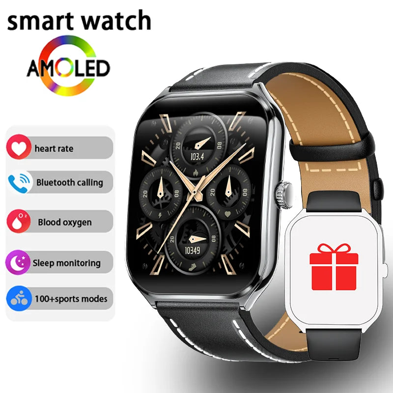 Ultra-Thin Smart Watch – AMOLED Display, Always-On Time & Bluetooth Calling