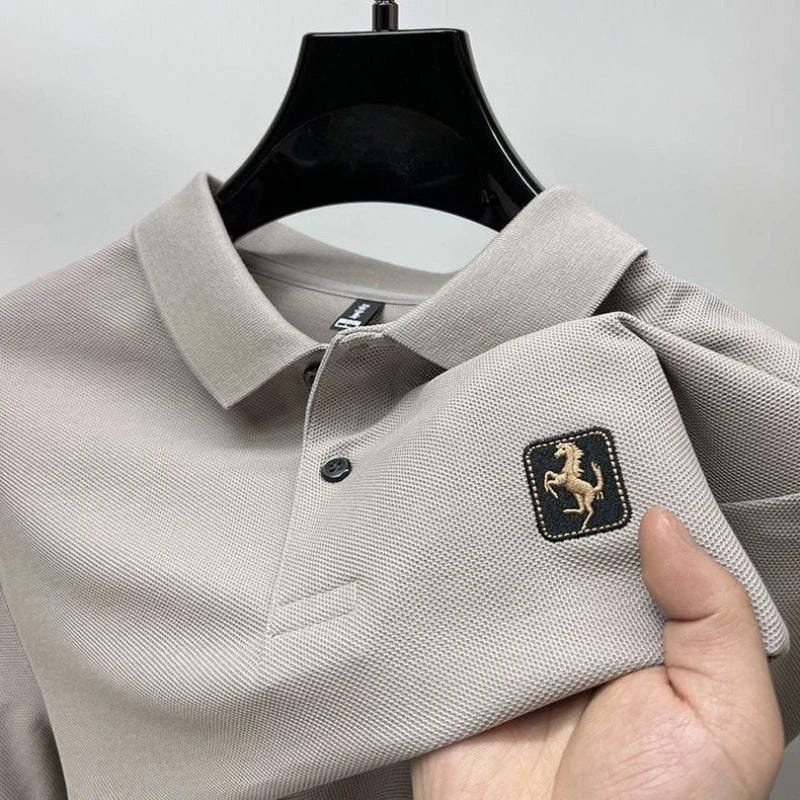 Men's Cotton Polo Shirt – Embroidered Plus Size Top