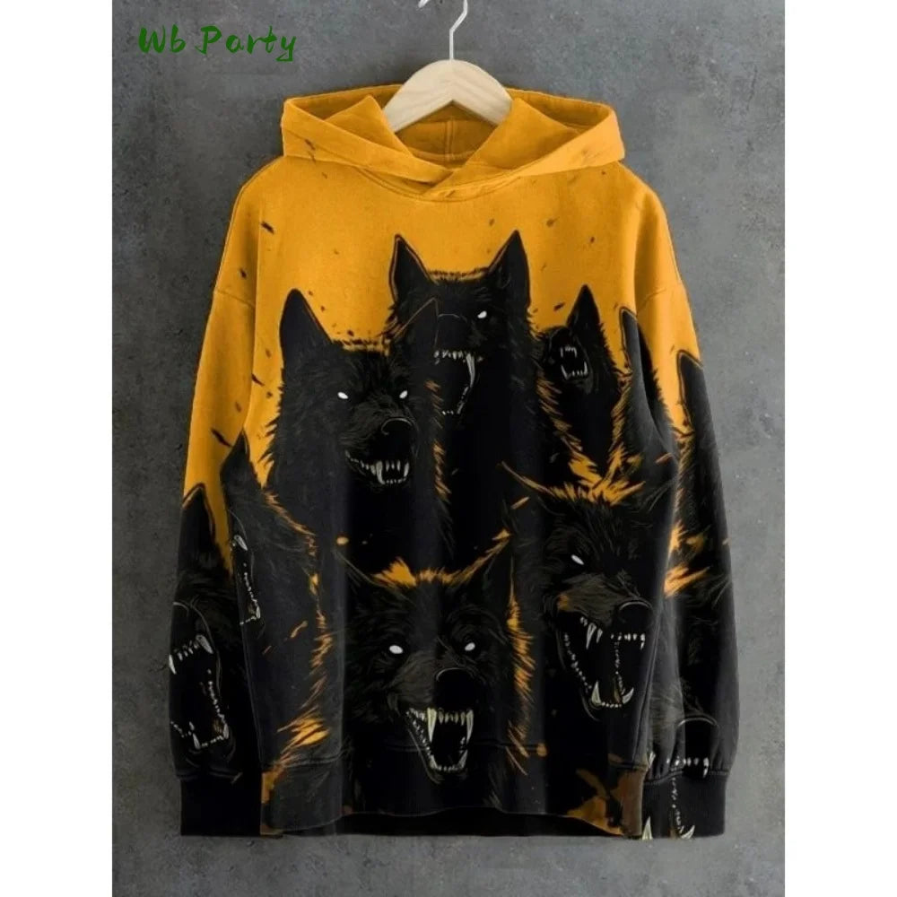 Unisex Oversized Graphic Hoodie – 3D Print Vintage Sweatshirt