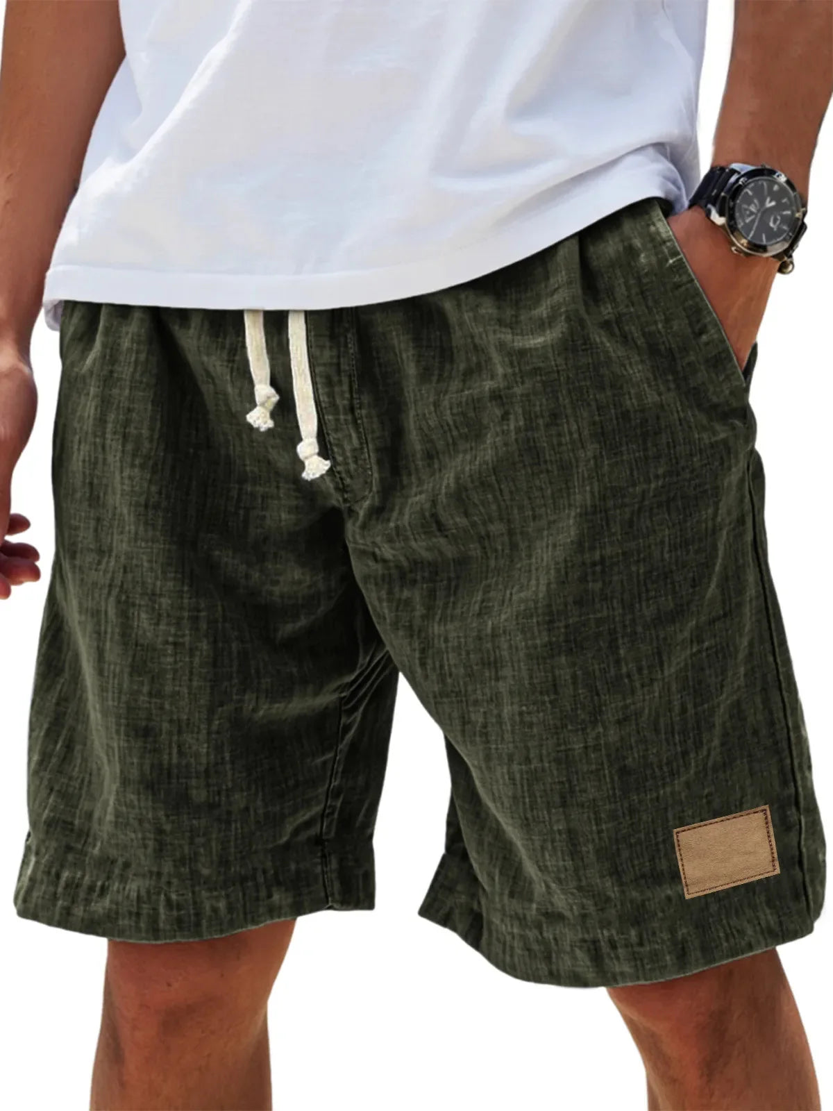Men's Cotton Linen Shorts – Retro Streetwear Casual Shorts