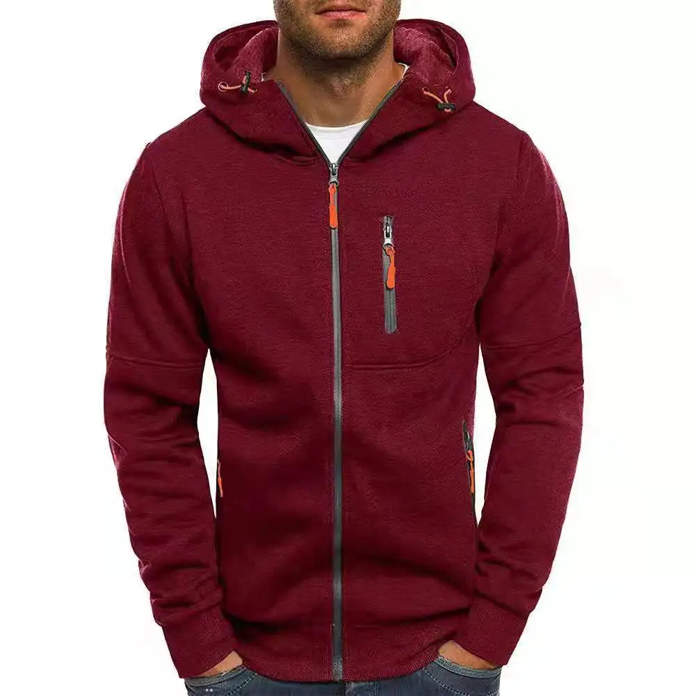 Men's Jacquard Fleece Hoodie – Pullover Sweatshirt