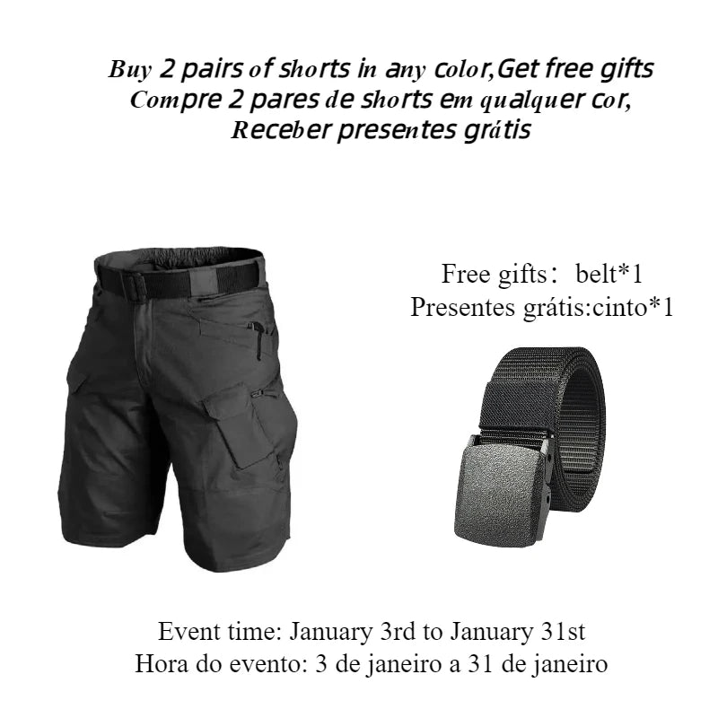 Men's Tactical Cargo Shorts – Waterproof Multi-Pocket Shorts