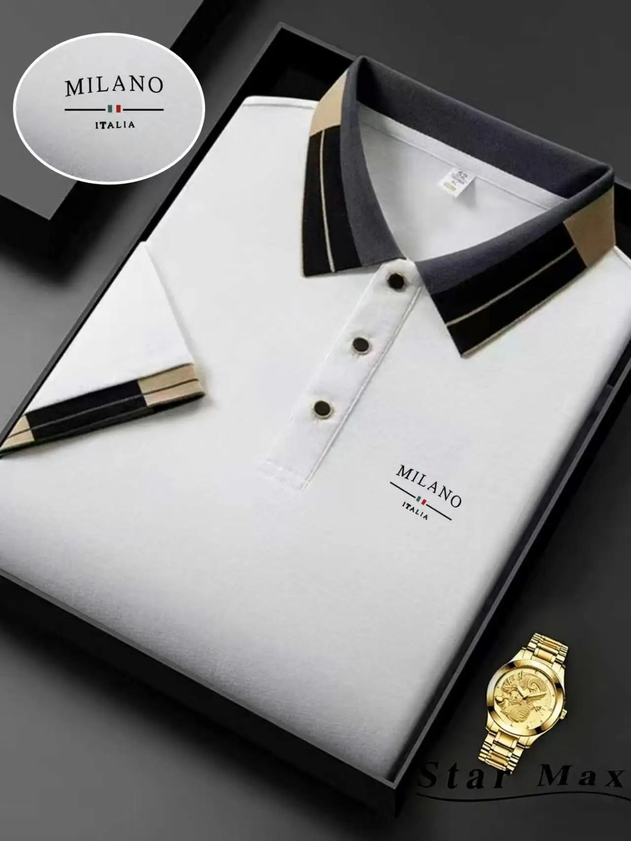 Men's Embroidered Polo Shirt – Milan-Style Business Casual Top