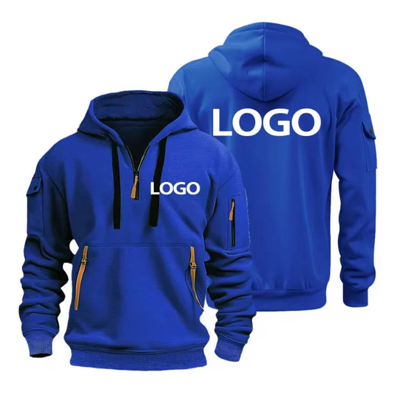 Unisex Drop-Shoulder Hoodie – Multi-Zip Pocket Sweatshirt