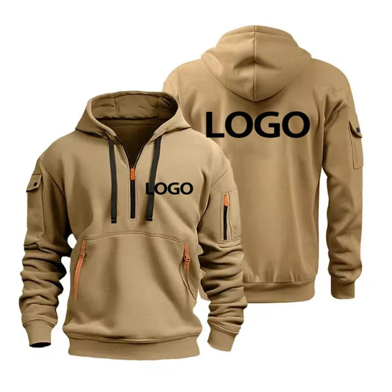 Unisex Drop-Shoulder Hoodie – Multi-Zip Pocket Sweatshirt
