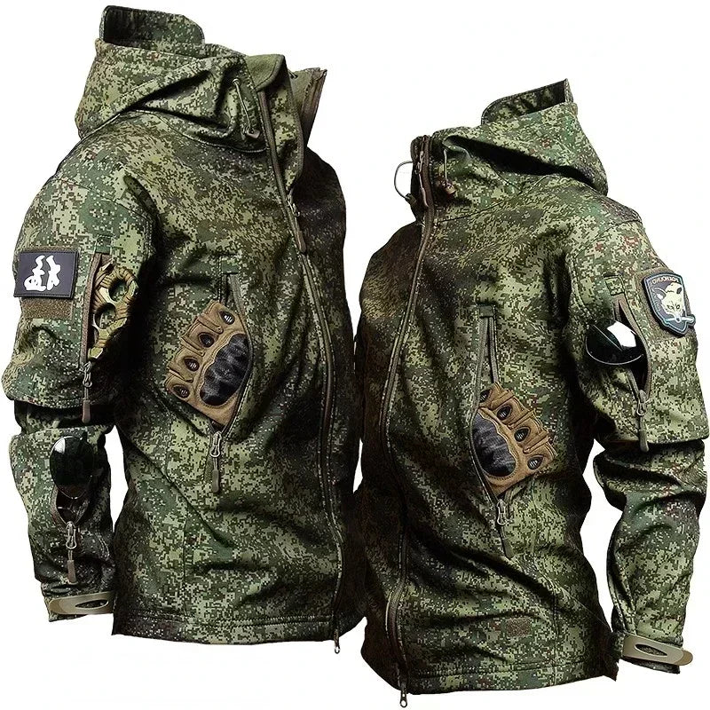 Men's Winter Tactical Jacket Set – Waterproof Hooded Combat Suit