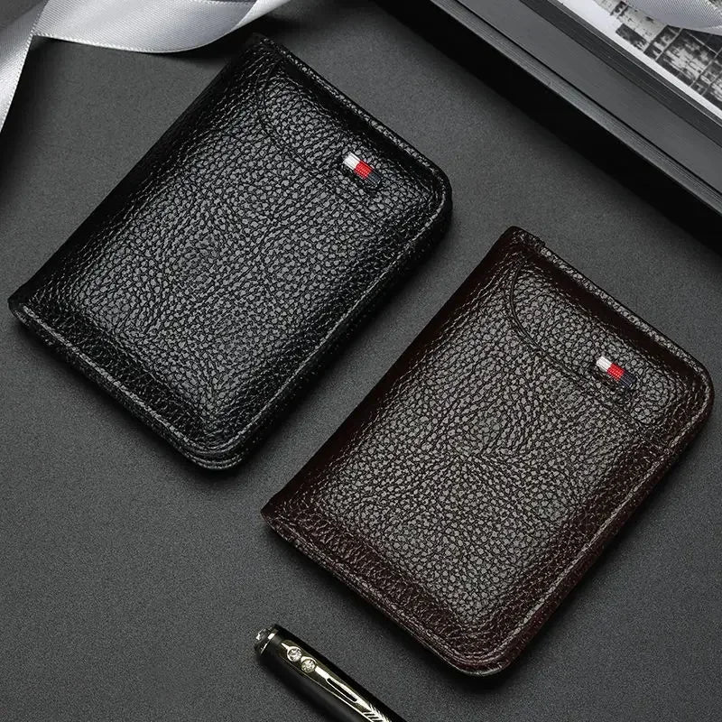 Men's RFID-Blocking Card Holder – Slim PU Leather Wallet