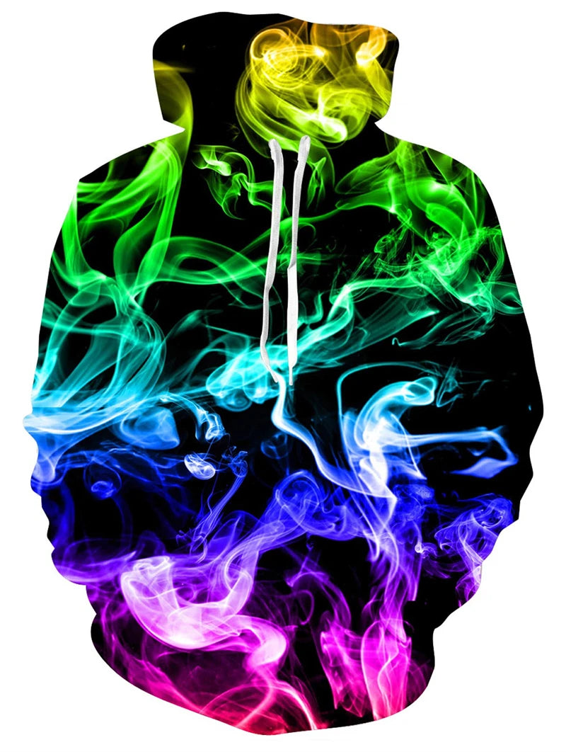 Unisex Novelty Print Hoodie – 3D Pattern Pullover Sweatshirt