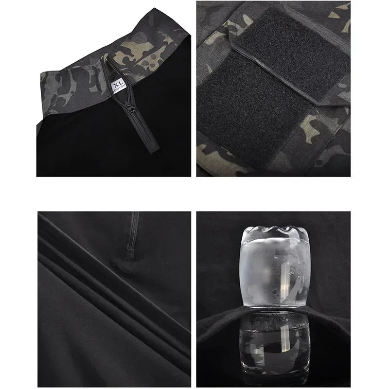 Men's Camo Tactical Training Set – Durable Combat Top & Trousers