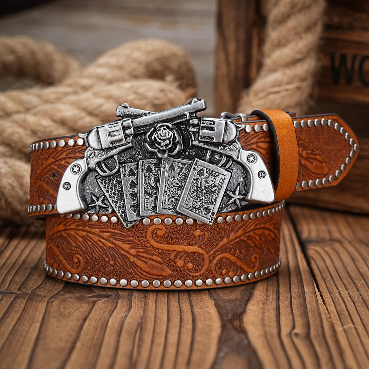 Unisex Retro Western Belt – PU Leather with Metal Buckle