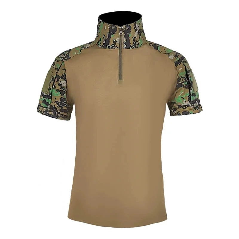 Men's Camo Combat Shirt – Quick-Dry Tactical T-Shirt