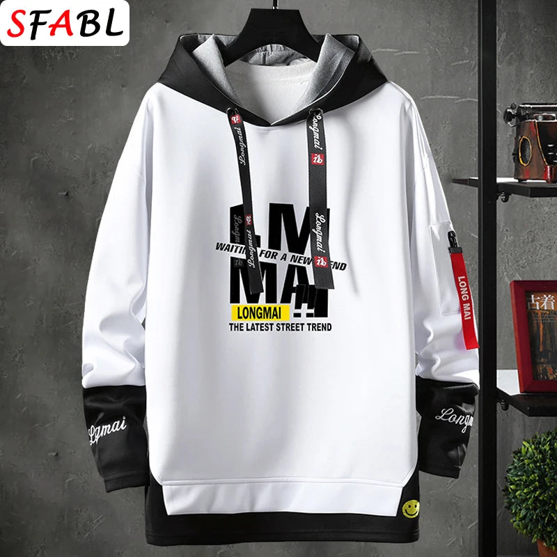 Men's Hip Hop Pullover Hoodie – Streetwear Sweatshirt (Extended Sizes)