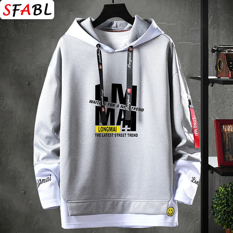 Men's Hip Hop Pullover Hoodie – Streetwear Sweatshirt (Extended Sizes)