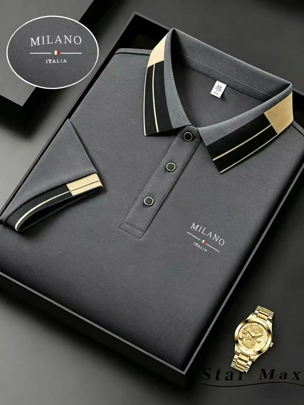 Men's Embroidered Polo Shirt – Milan-Style Business Casual Top
