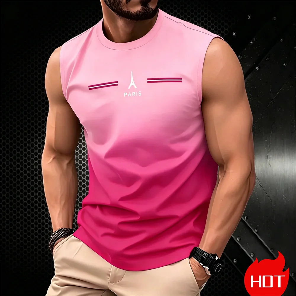 Men's Oversized Graphic Tank Top – 3D Print Sleeveless Tee