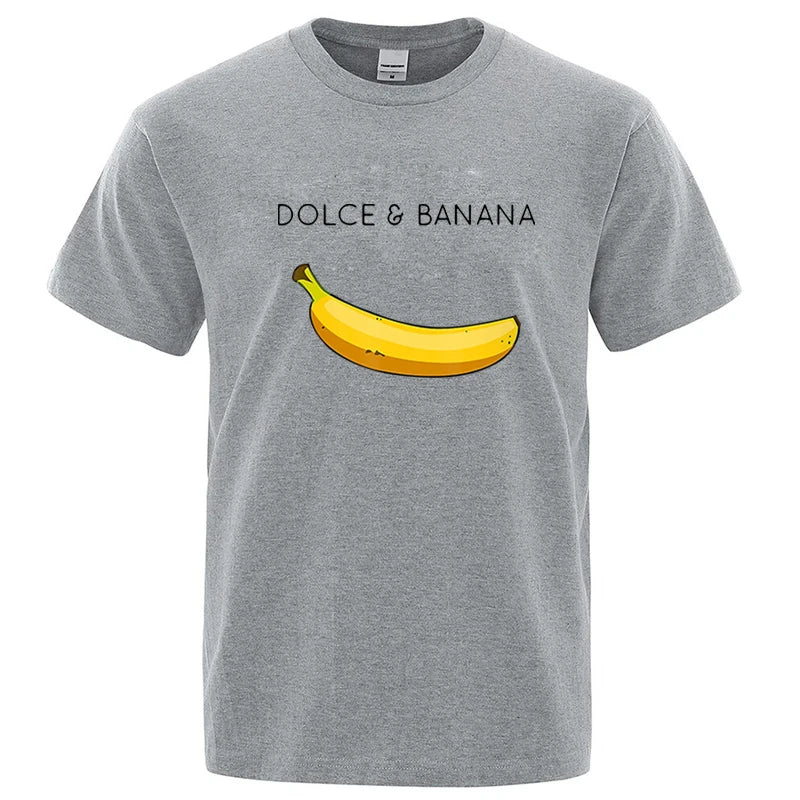 Men's Novelty Banana Print T-Shirt – Casual Cotton Blend Tee