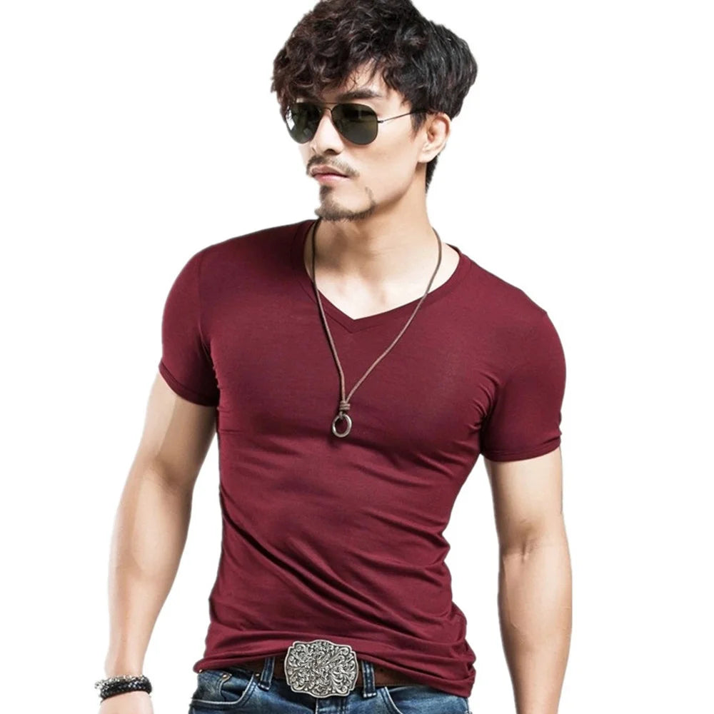 Men's V-Neck Fitness T-Shirt – Lightweight Training Tee