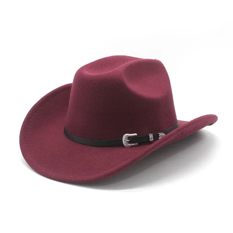 Unisex Wool Felt Cowboy Hat – Wide Brim Equestrian Riding Cap