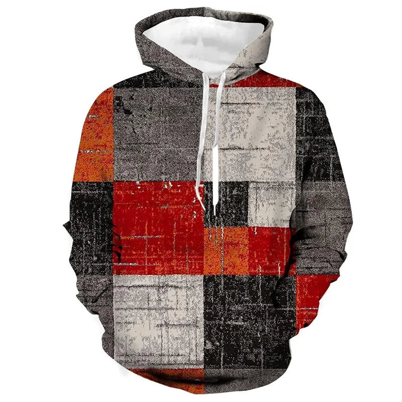 Unisex Plaid Print Hoodie – Colourful Streetwear Pullover