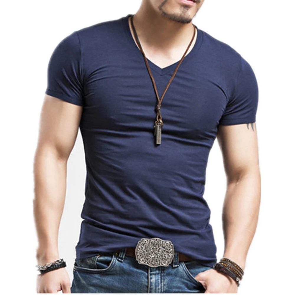 Men's V-Neck Fitness T-Shirt – Lightweight Training Tee