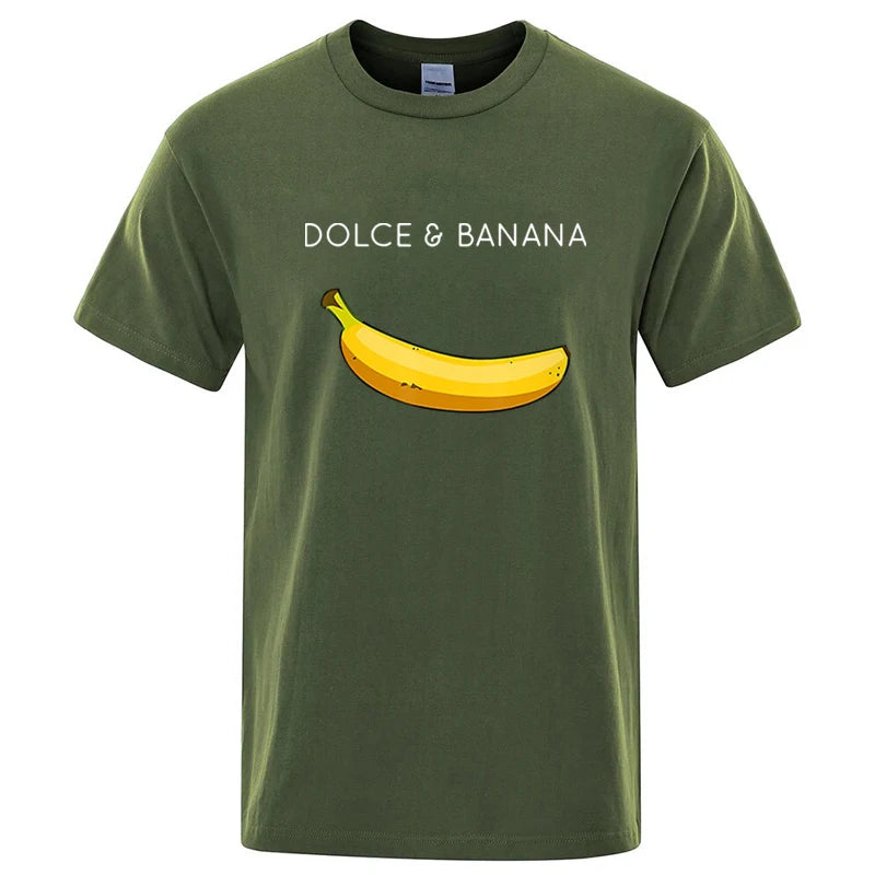Men's Novelty Banana Print T-Shirt – Casual Cotton Blend Tee