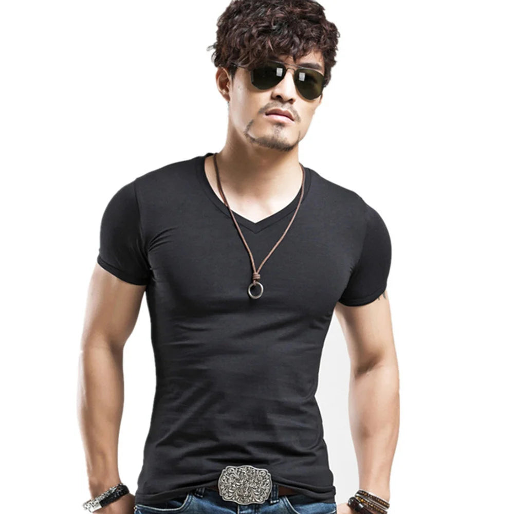 Men's V-Neck Fitness T-Shirt – Lightweight Training Tee
