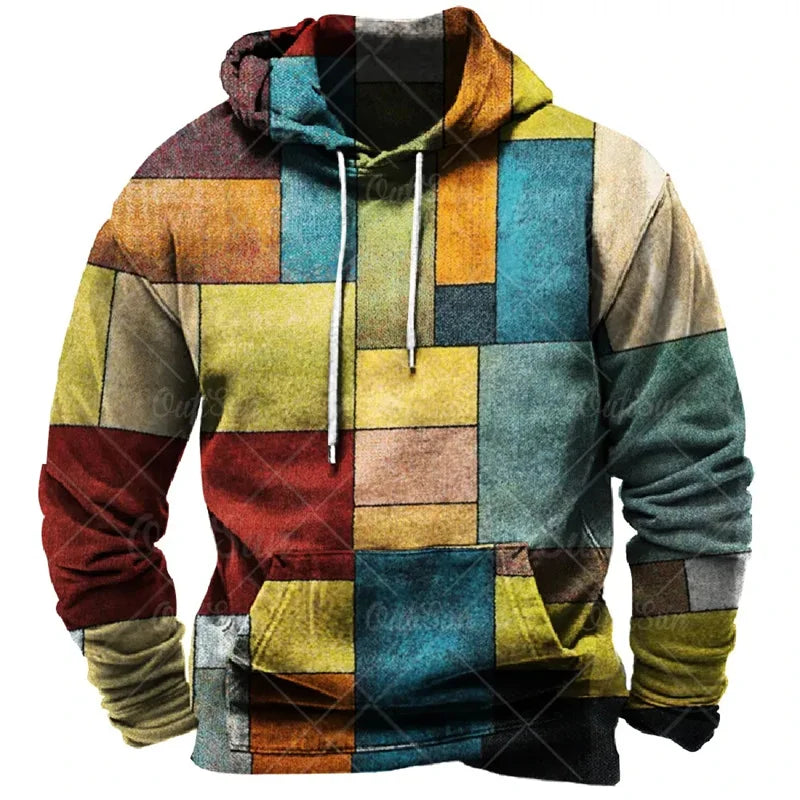Unisex Plaid Print Hoodie – Colourful Streetwear Pullover