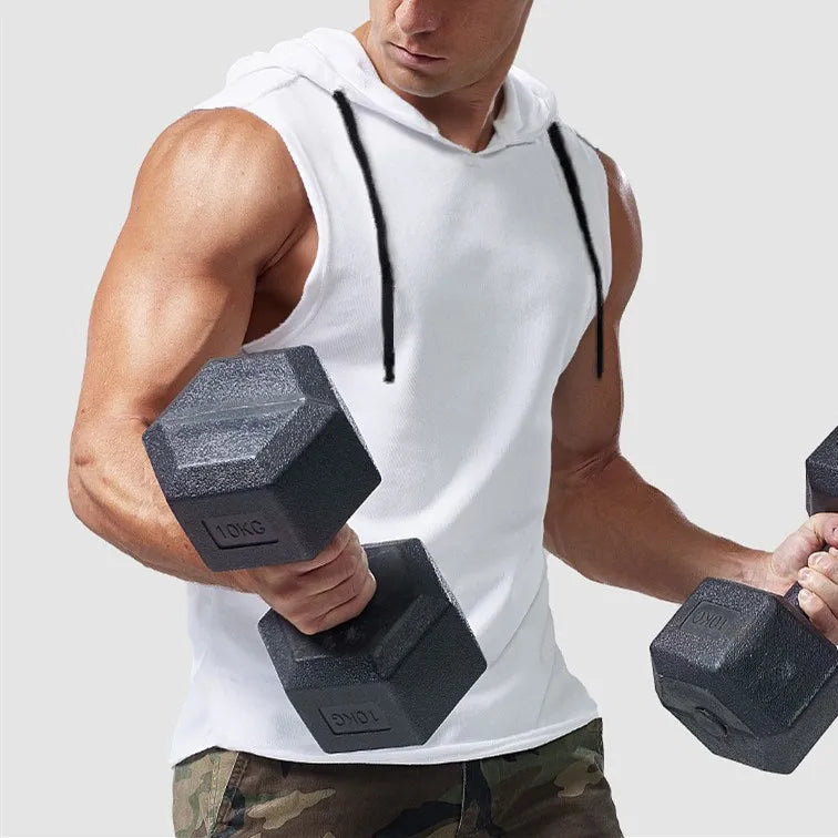 Men's Sleeveless Tank Top – Hooded Vest Tee