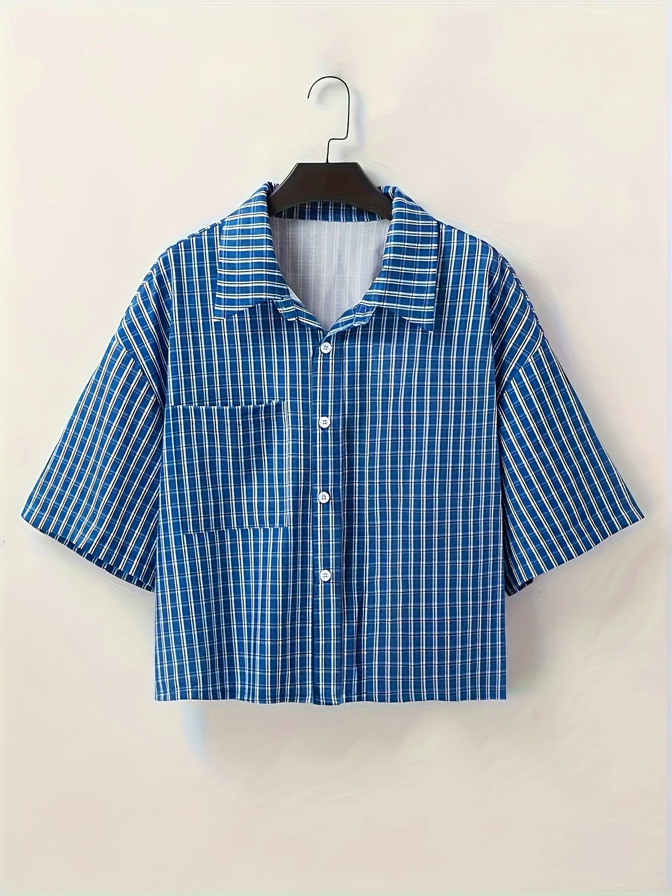 Men's Retro Striped Shirt – Button-Up Casual Beach Top