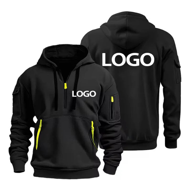 Unisex Drop-Shoulder Hoodie – Multi-Zip Pocket Sweatshirt