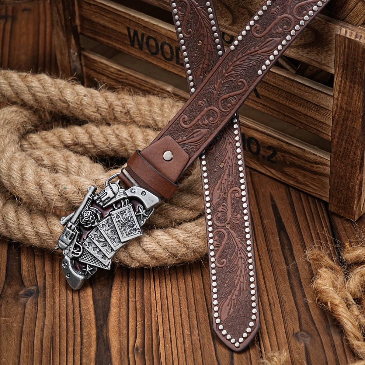 Unisex Retro Western Belt – PU Leather with Metal Buckle