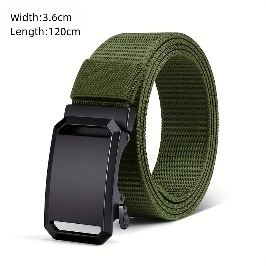 Men's Tactical Canvas Belt – Heavy-Duty Nylon Buckle Belt