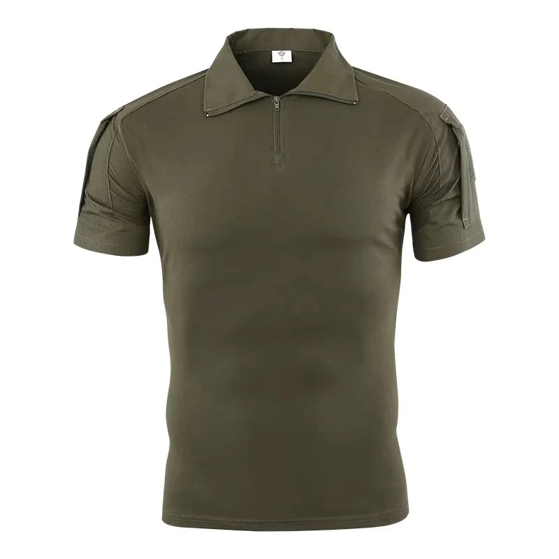 Men's Camo Combat Shirt – Quick-Dry Tactical T-Shirt