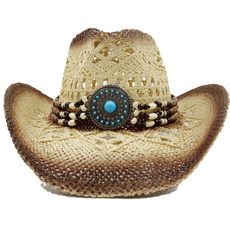 Unisex Straw Sun Hat – Thickened Cowboy Style Beach Hat
