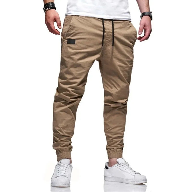 Men's Cargo Jogger Trousers – Multi-Pocket Skinny Fit Sweatpants