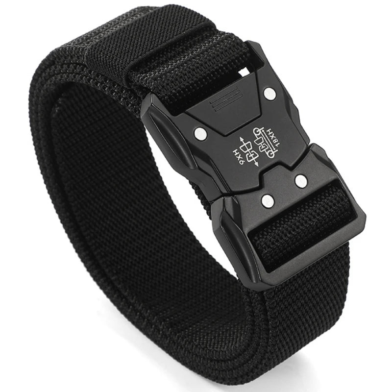 Men's Tactical Canvas Belt – Heavy-Duty Nylon Buckle Belt