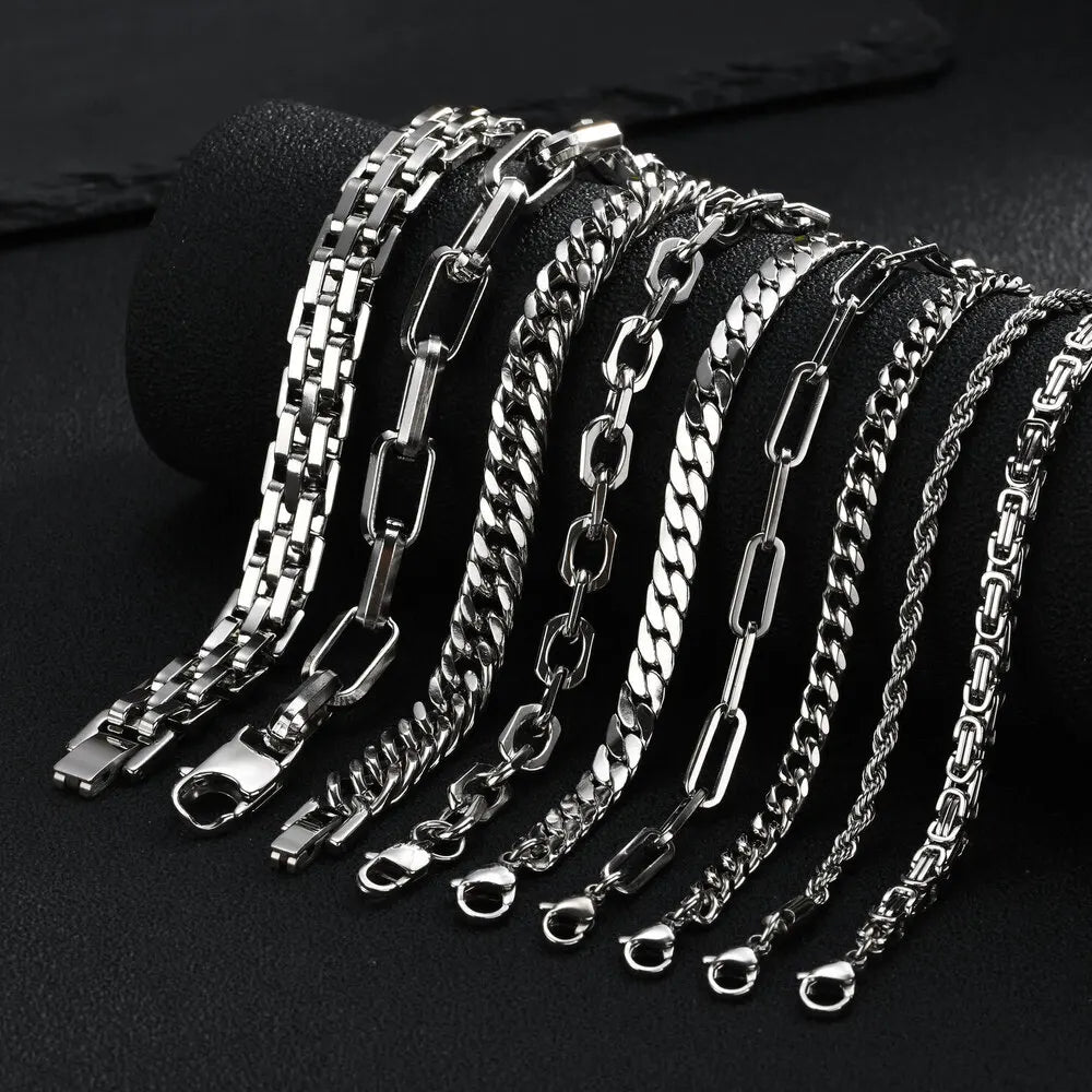 Men's Stainless Steel Chain Bracelet – Hip Hop Link Wristband