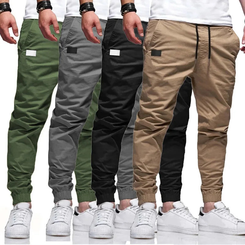 Men's Cargo Jogger Trousers – Multi-Pocket Skinny Fit Sweatpants