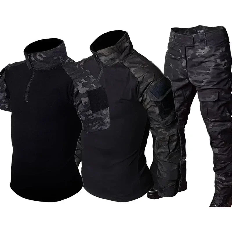 Men's Camo Tactical Training Set – Durable Combat Top & Trousers