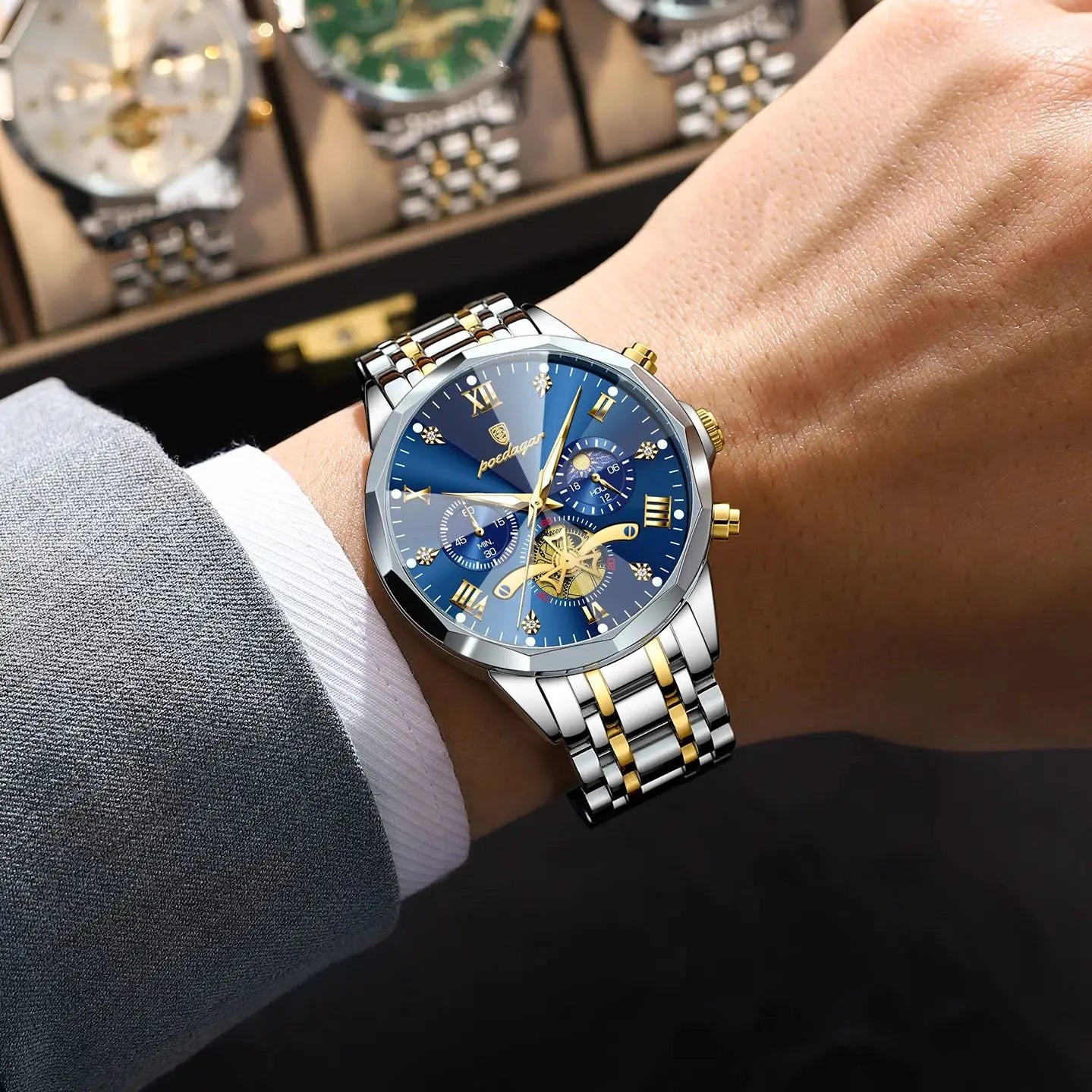 Men's Chronograph Watch – Waterproof Luminous Wristwatch