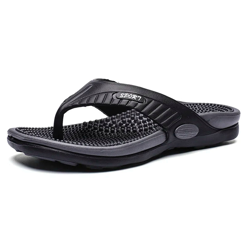 Men's Elastic Massage Flip Flops – Breathable Beach Sandals