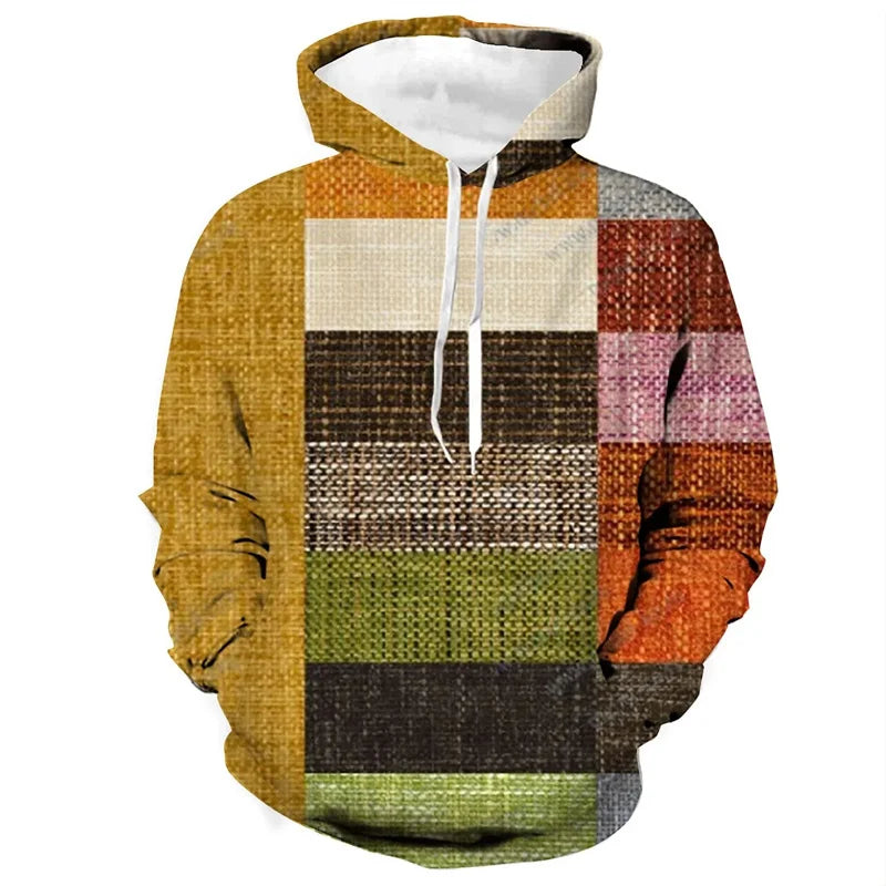 Unisex Plaid Print Hoodie – Colourful Streetwear Pullover