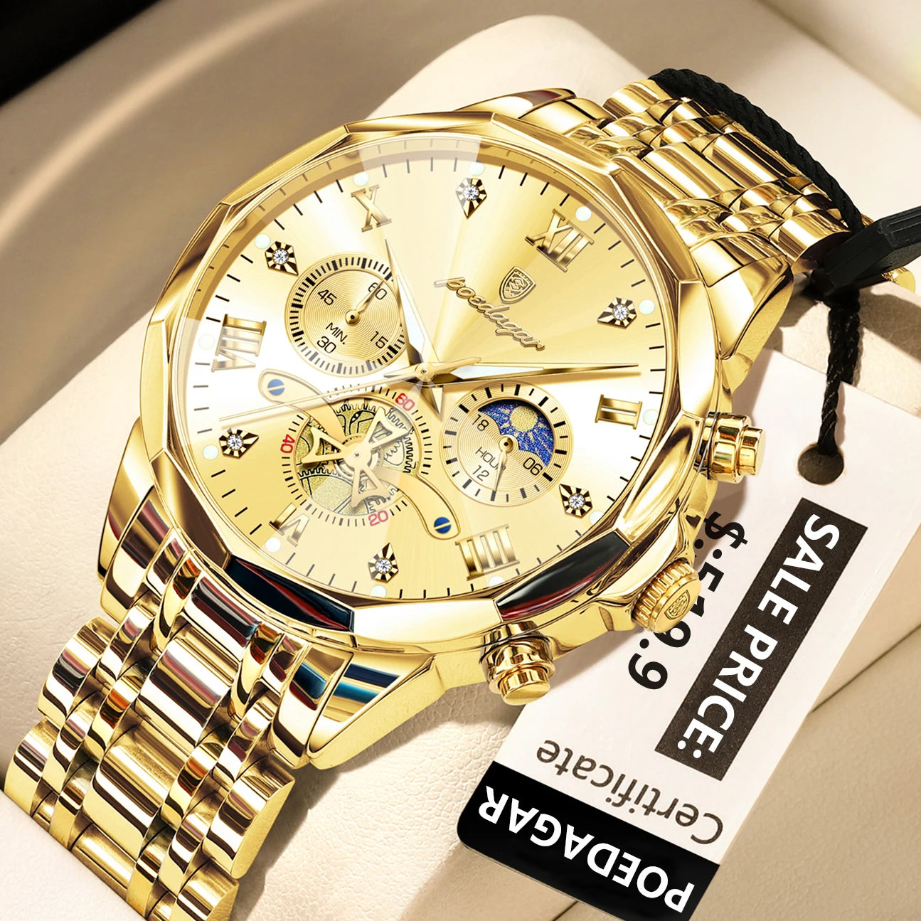 Men's Chronograph Watch – Waterproof Luminous Wristwatch