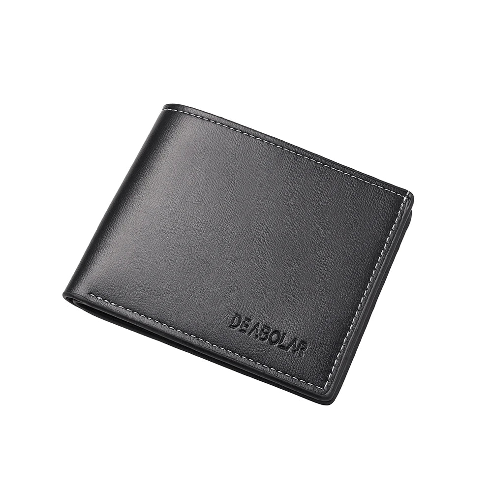 Men's PU Leather Bifold Wallet – Slim Minimalist Wallet