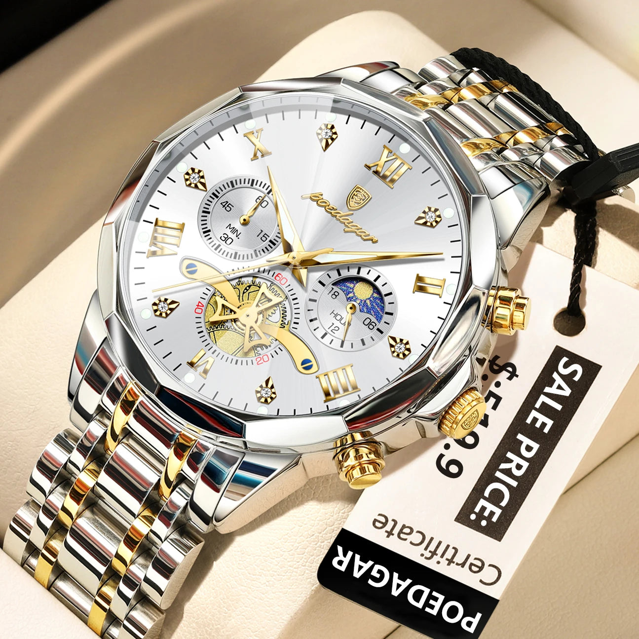 Men's Chronograph Watch – Waterproof Luminous Wristwatch