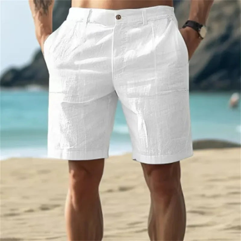 Men's Cotton Linen Shorts – Breathable Summer Trousers