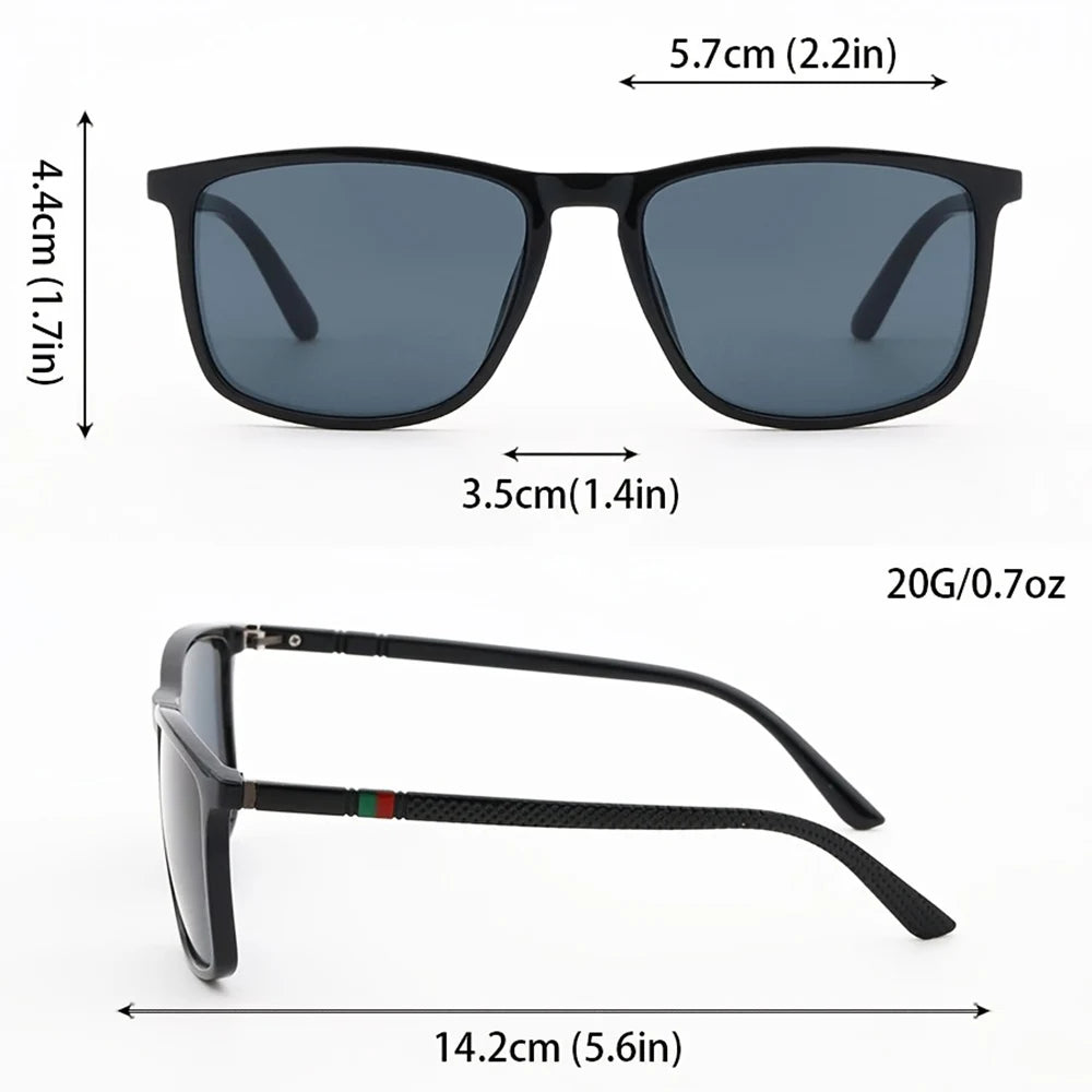 Men's Polarized Square Sunglasses – UV400 Sports Eyewear (2-Pack)