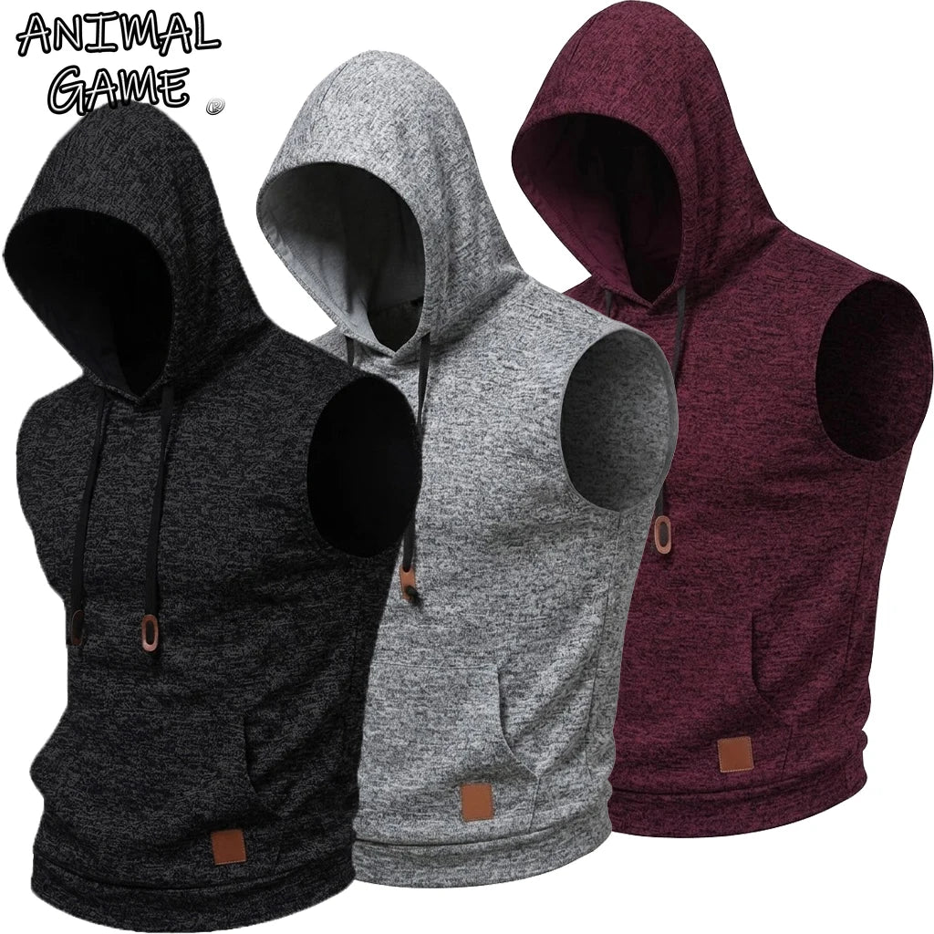 Men's Lightweight Sleeveless Hoodie – Workout Vest Top