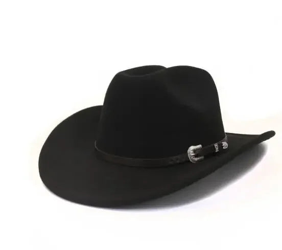 Unisex Wool Felt Cowboy Hat – Wide Brim Equestrian Riding Cap